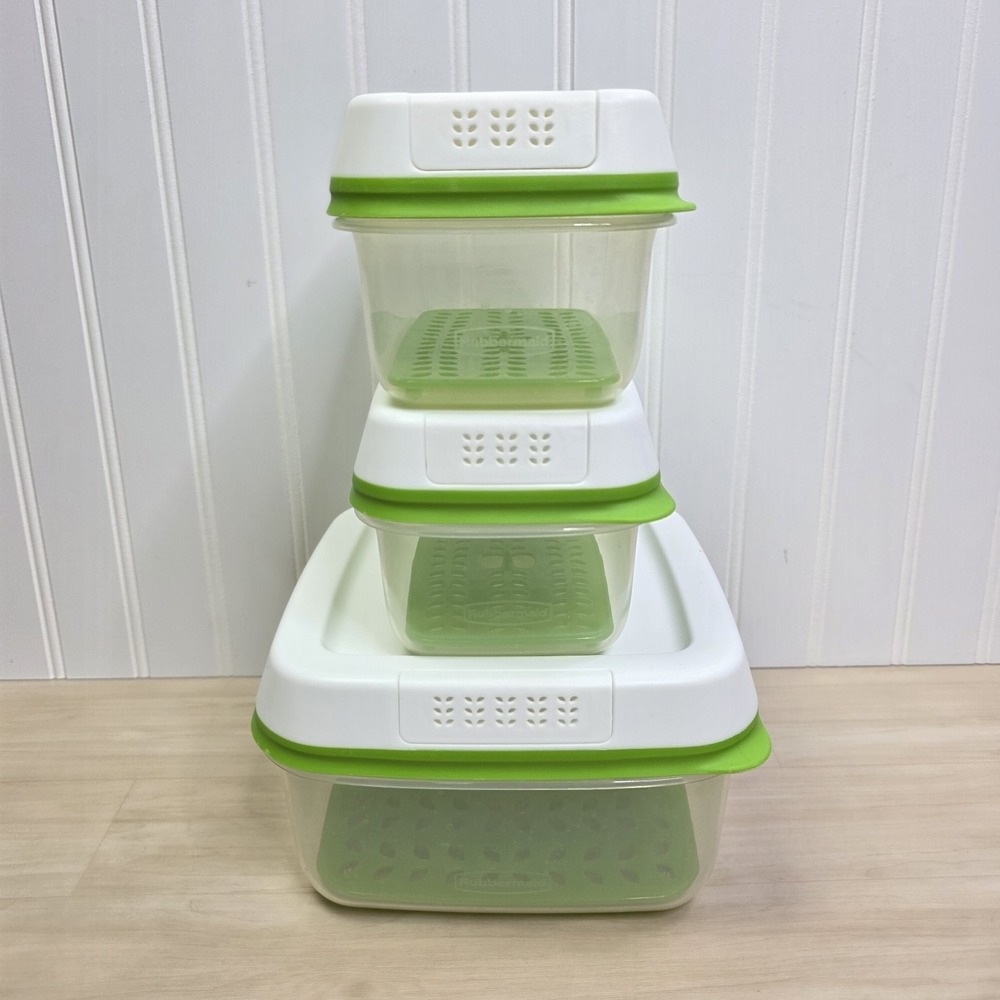 Rubbermaid Freshworks Produce Saver Containers Set Of 3 - 2 - 4.0 Cup 1 - 11 Cup